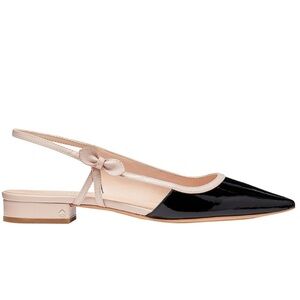 kate spade Two-Tone Pointed Slingback Flats in Black and Nude